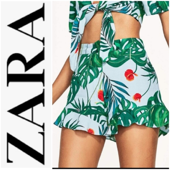 Zara Pants - Zara Tropical Print Shorts